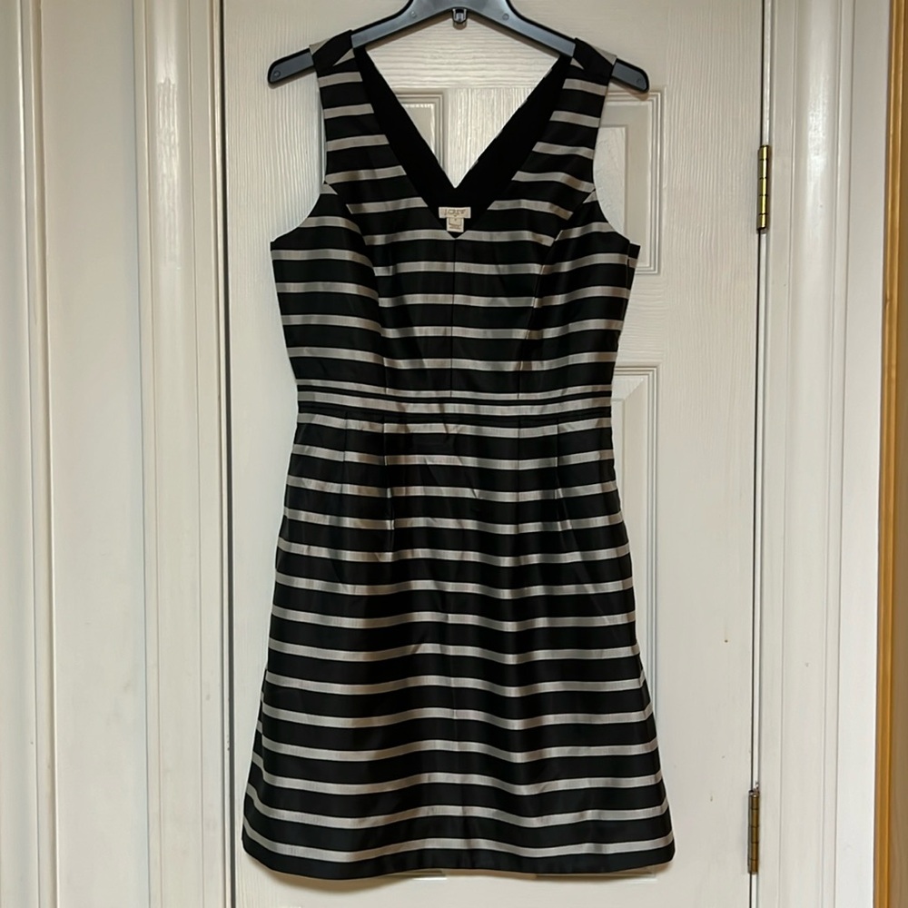 Like new J. Crew black and silver jacquard dress